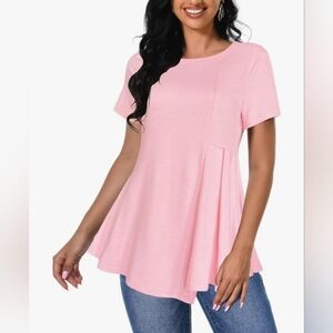 Pink Asymmetrical T-Shirt